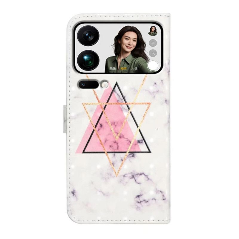 Folio Deksel Xiaomi 17 Pro Max Trekantet Marmor