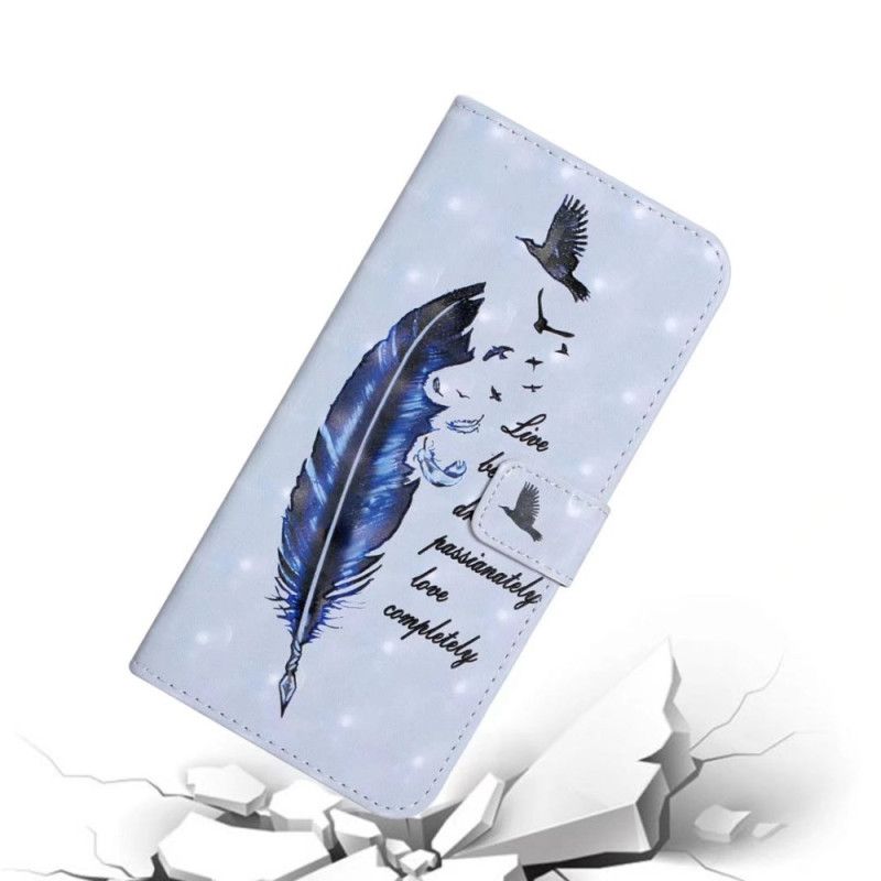 Lærdeksel Folio Deksel Xiaomi 17 Pro Max Mobildeksel Blå Fjær