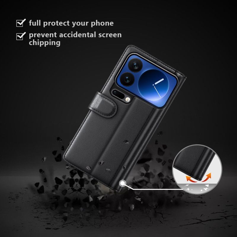 Lærdeksel Folio Deksel Xiaomi 17 Pro Max Mobildeksel Ekte Lær