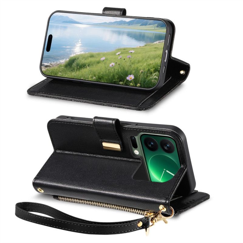 Lærdeksel Folio Deksel Xiaomi 17 Pro Max Mobildeksel Lommebok Med Blomstermønster