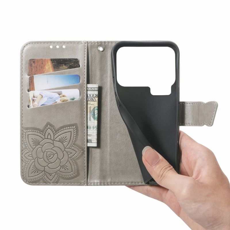 Lærdeksel Folio Deksel Xiaomi 17 Pro Max Mobildeksel Sommerfugldesign