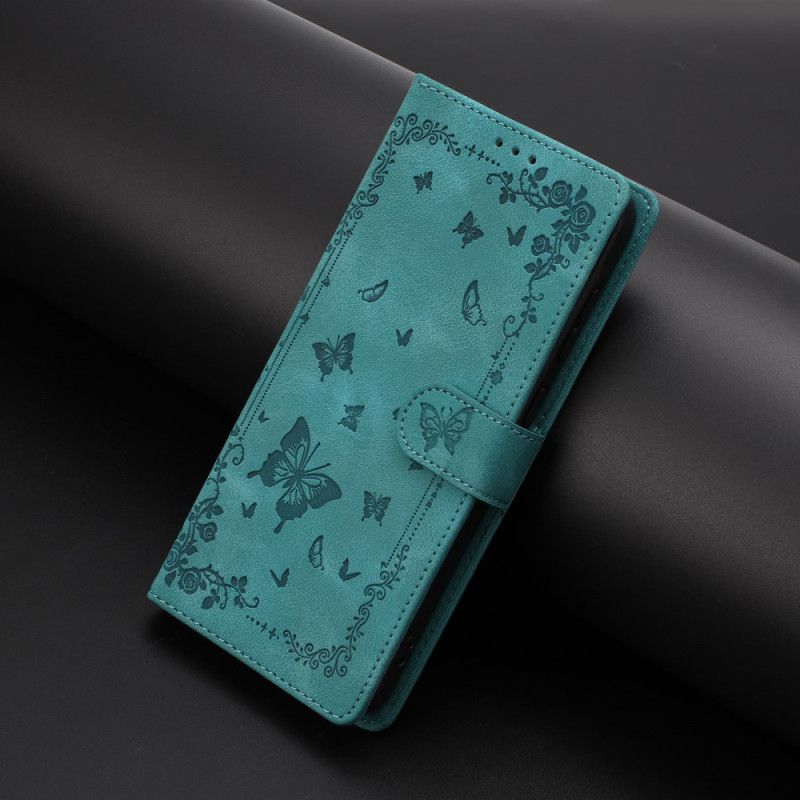 Lærdeksel Folio Deksel Xiaomi 17 Pro Max Mobildeksel Sommerfugler Med Semsket Skinneffekt