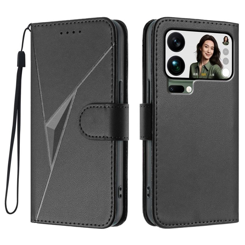 Lærdeksel Folio Deksel Xiaomi 17 Pro Max Trekantmønster