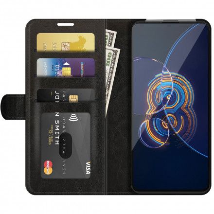 Lærdeksel Til Asus Zenfone 8 Flip Folio Deksel Ultra Imitert Skinn