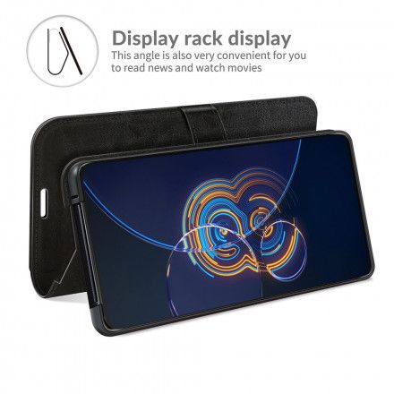 Lærdeksel Til Asus Zenfone 8 Flip Folio Deksel Ultra Imitert Skinn