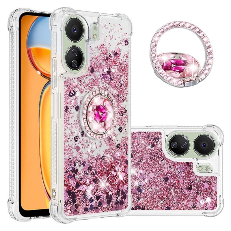 Deksel Poco C65 Mobildeksel Glitter Ring-støtte