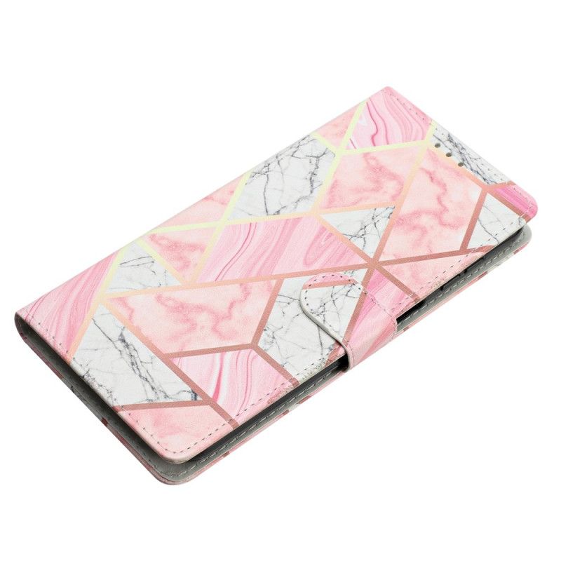 Folio Deksel Til Poco C65 Rosa Marmor Med Stropp
