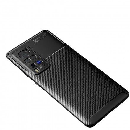Deksel Til Vivo X60 Pro Fleksibel Karbonfibertekstur