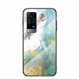 Deksel Til Vivo X60 Pro Marmorfarger Herdet Glass