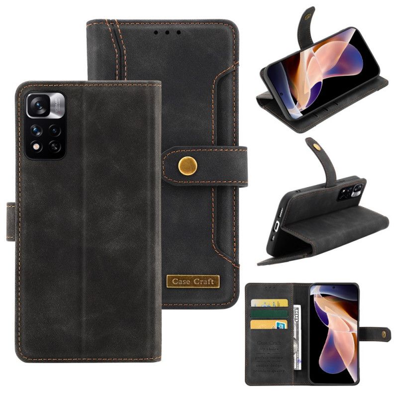 Folio Deksel Til Xiaomi Redmi Note 11 Pro Plus 5G Med Case Craft-stropp