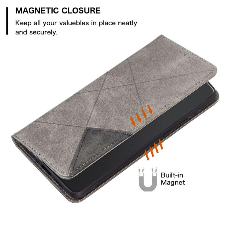 Folio Deksel Lær Poco C75 Mobildeksel Geometrisk Binfen-farge