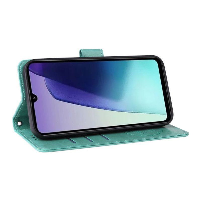 Folio Deksel Poco C75 Blomster Og Sommerfugler Med Snor Beskyttelse Deksel