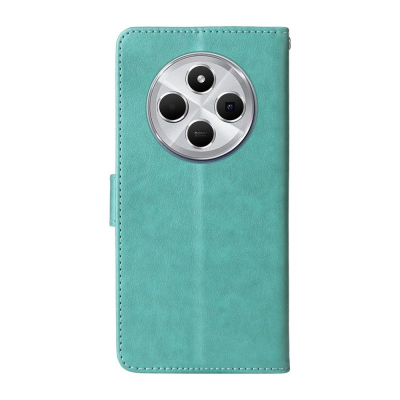 Folio Deksel Poco C75 Blomster Og Sommerfugler Med Snor Beskyttelse Deksel