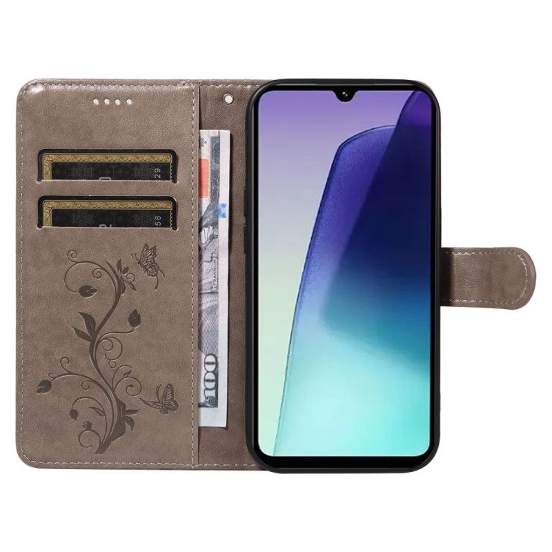 Folio Deksel Poco C75 Blomstermønster Med Stropp