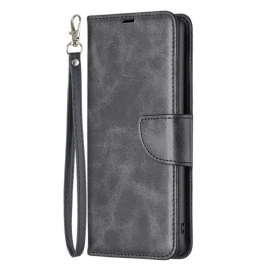 Folio Deksel Poco C75 Glatt Tekstur Med Stropp