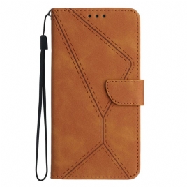 Folio Deksel Poco C75 Linjer Og Striper Beskyttelse Deksel