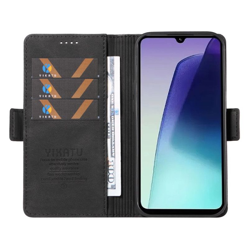 Folio Deksel Poco C75 Semsket Skinneffekt Yikatu Beskyttelse Deksel