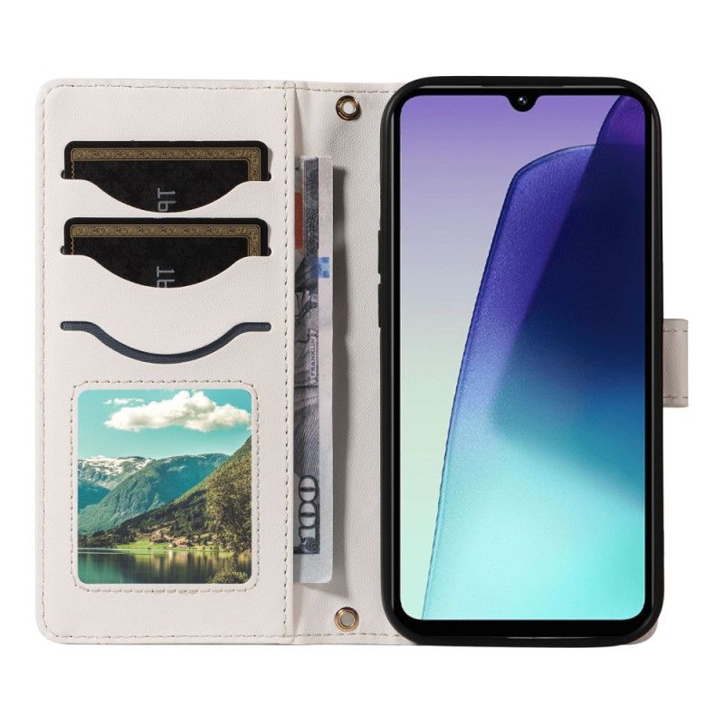 Folio Deksel Til Poco C75 Vattert Med Skulderstropp Og Armbånd