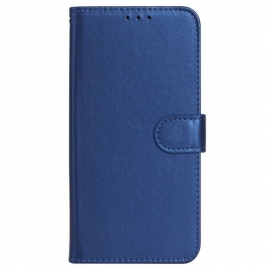 Lærdeksel Folio Deksel Poco C75 Mobildeksel Gullrose-imitasjonsskinnstropp