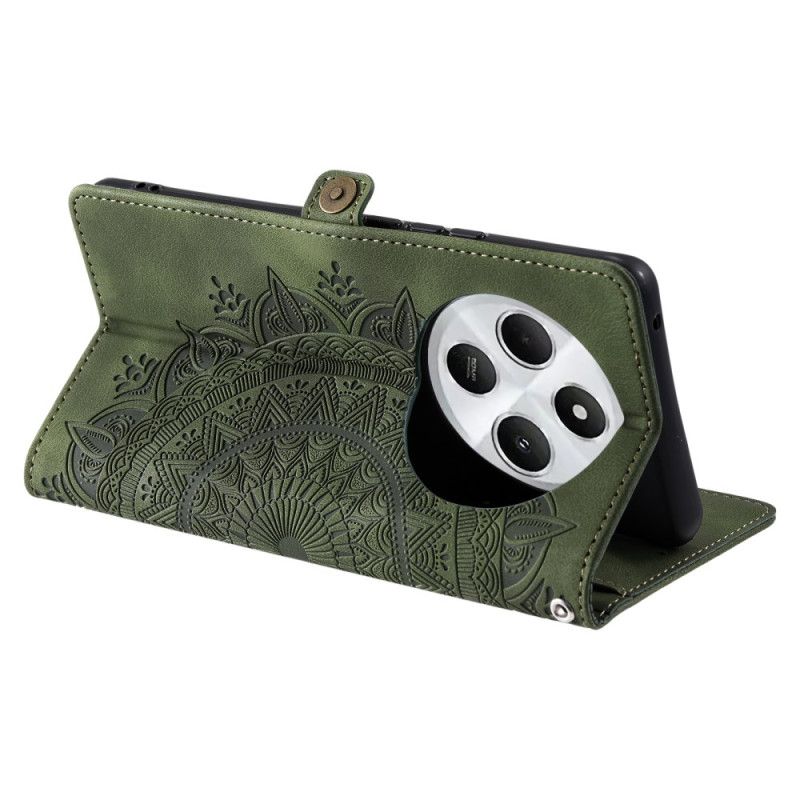 Lærdeksel Folio Deksel Poco C75 Mobildeksel Mandala-lommebok