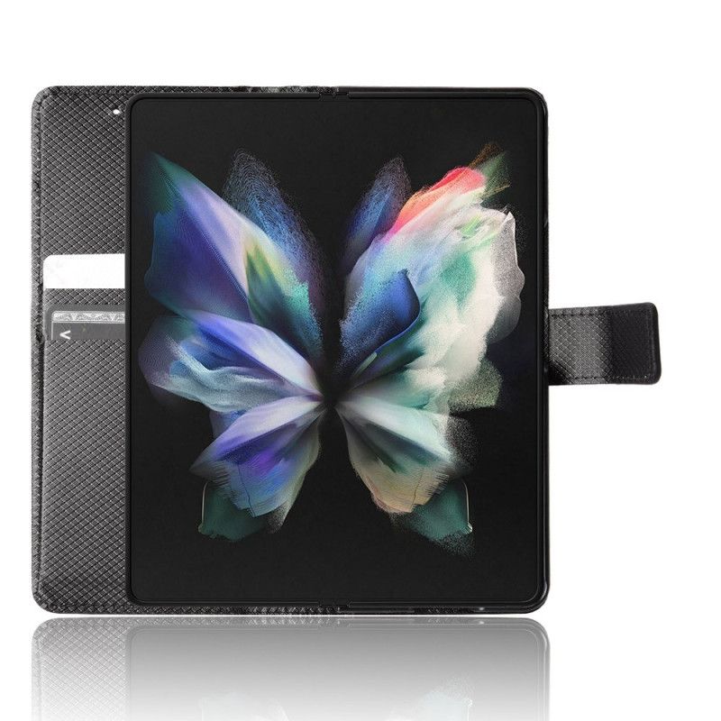 Folio Deksel Til Samsung Galaxy Z Fold 4 Med Kjede Diamantrem