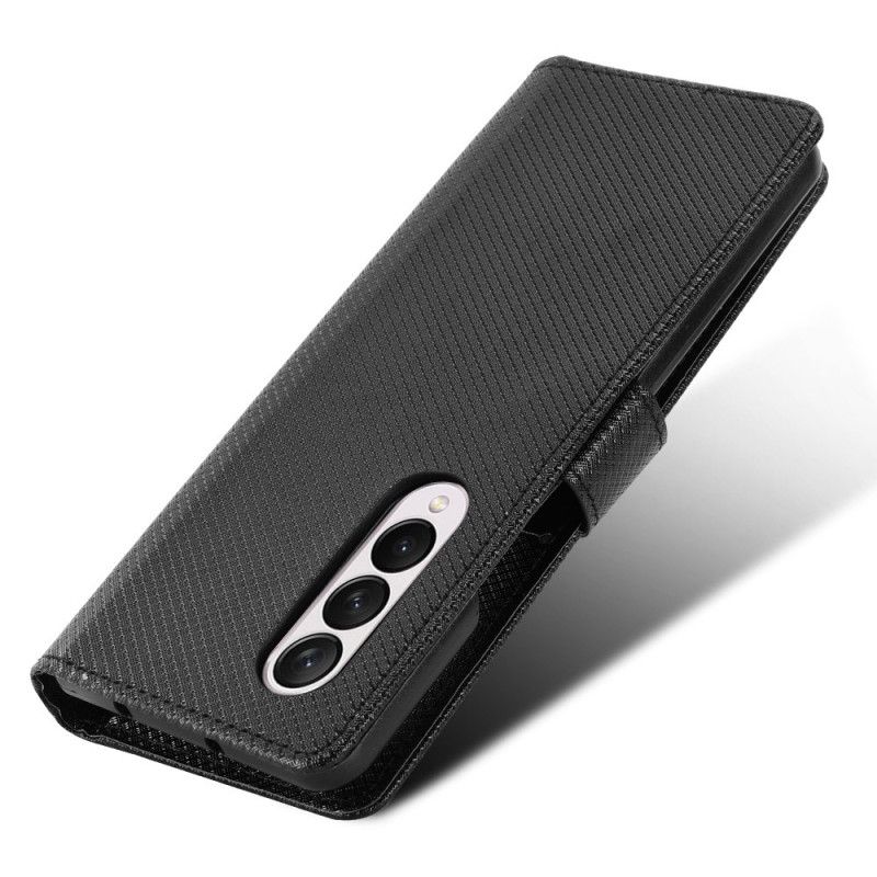 Folio Deksel Til Samsung Galaxy Z Fold 4 Med Kjede Diamantrem