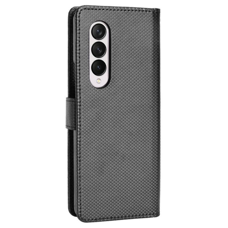 Folio Deksel Til Samsung Galaxy Z Fold 4 Med Kjede Diamantrem
