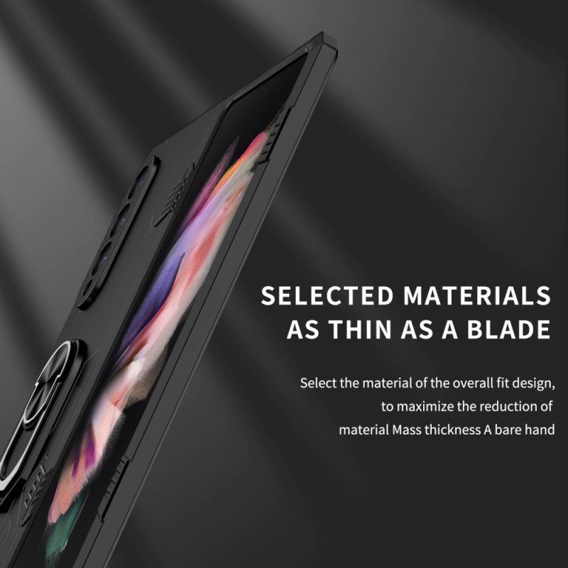 Mobildeksel Til Samsung Galaxy Z Fold 4 Bi-materiale Og Roterende Ring