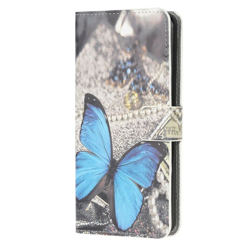 Folio Deksel Til Samsung Galaxy A41 Blå Prestisje Sommerfugl