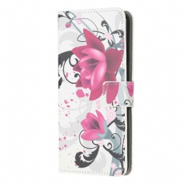 Folio Deksel Til Samsung Galaxy A41 Tropiske Blomster
