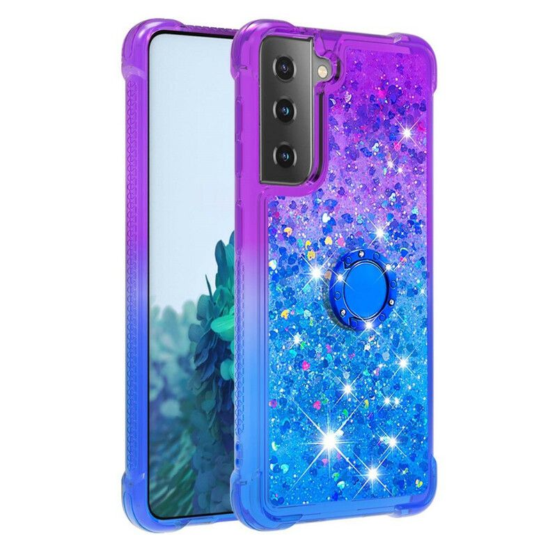 Deksel Til Samsung Galaxy S21 5G Glitter Ring-støtte