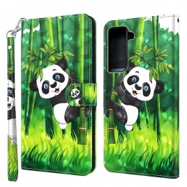 Folio Deksel Til Samsung Galaxy S21 5G Panda Og Bambus