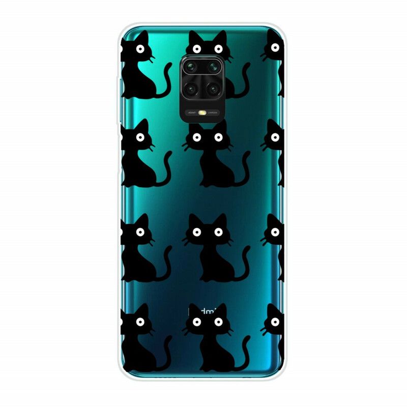 Deksel Til Xiaomi Redmi Note 9S / Note 9 Pro Flere Svarte Katter