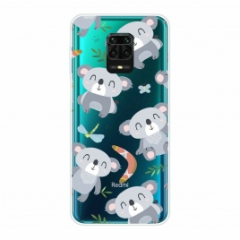 Deksel Til Xiaomi Redmi Note 9S / Note 9 Pro Små Grå Pandaer