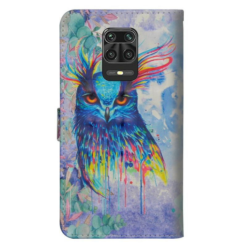 Folio Deksel Til Xiaomi Redmi Note 9S / Note 9 Pro Akvarellfugl