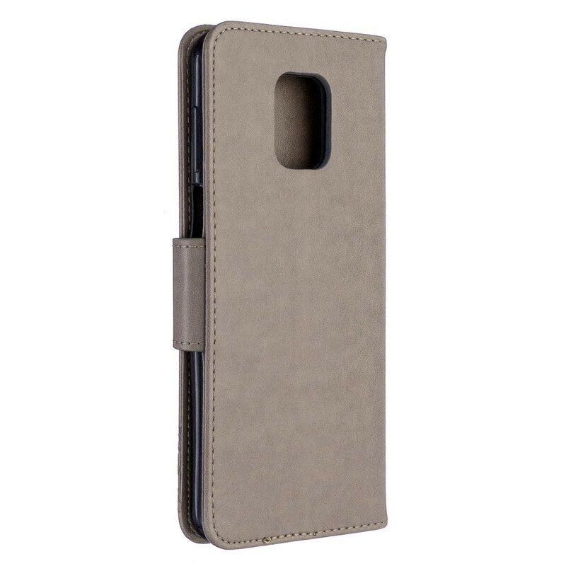 Folio Deksel Til Xiaomi Redmi Note 9S / Note 9 Pro Med Kjede Thong Sommerfugler