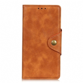Lærdeksel Til Xiaomi Redmi Note 9S / Note 9 Pro Faux Skinnknapp