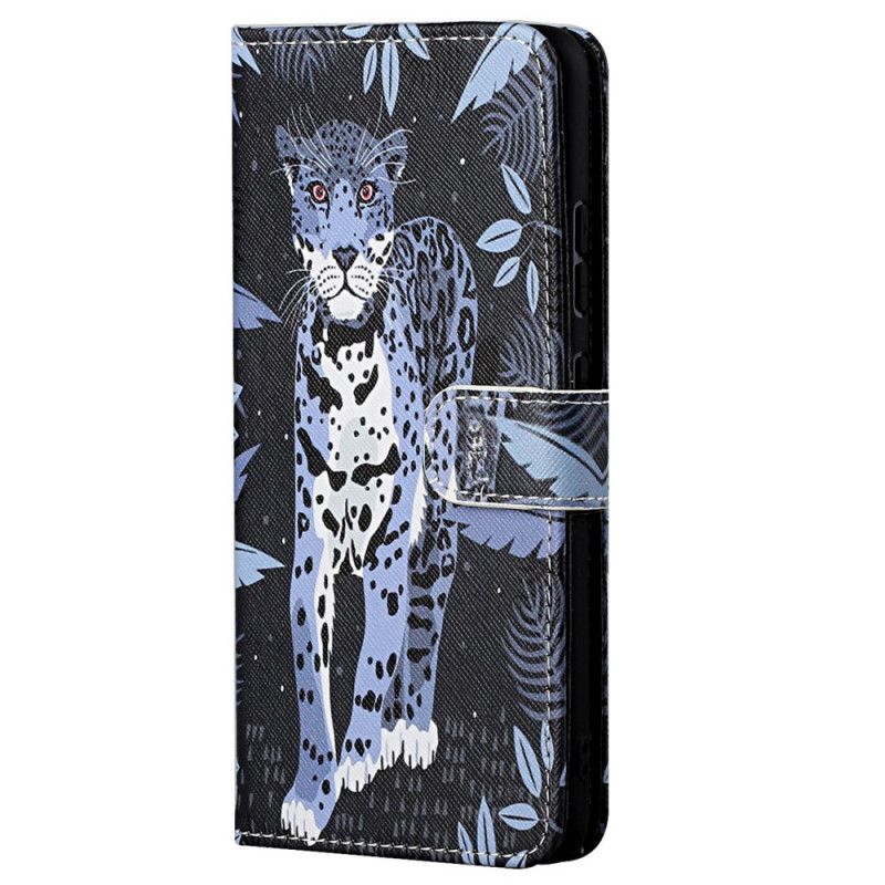 Folio Deksel Til Poco M4 Pro 5G Med Kjede Thong Leopard
