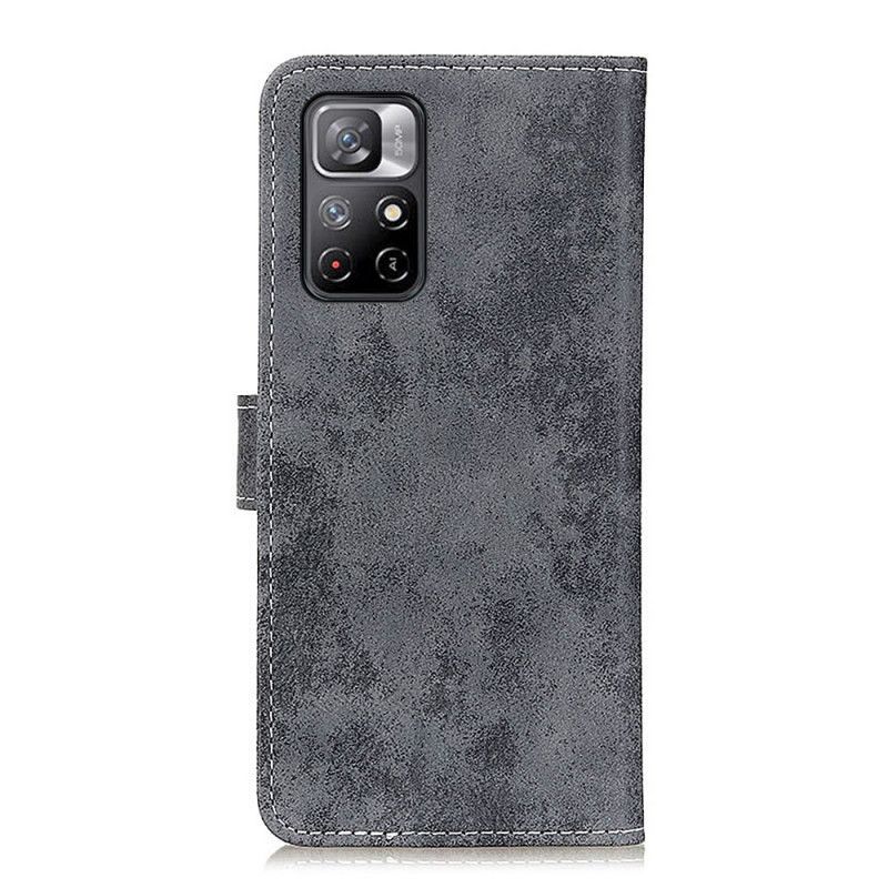 Folio Deksel Til Poco M4 Pro 5G Vintage Skinneffekt