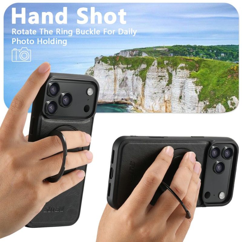 Deksel iPhone 17 Pro Magsafe-kompatibel Vokset Læreffekt Med Roterende Feste