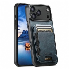 Deksel iPhone 17 Pro Mobildeksel Kortholder I Vokset Skinnstil