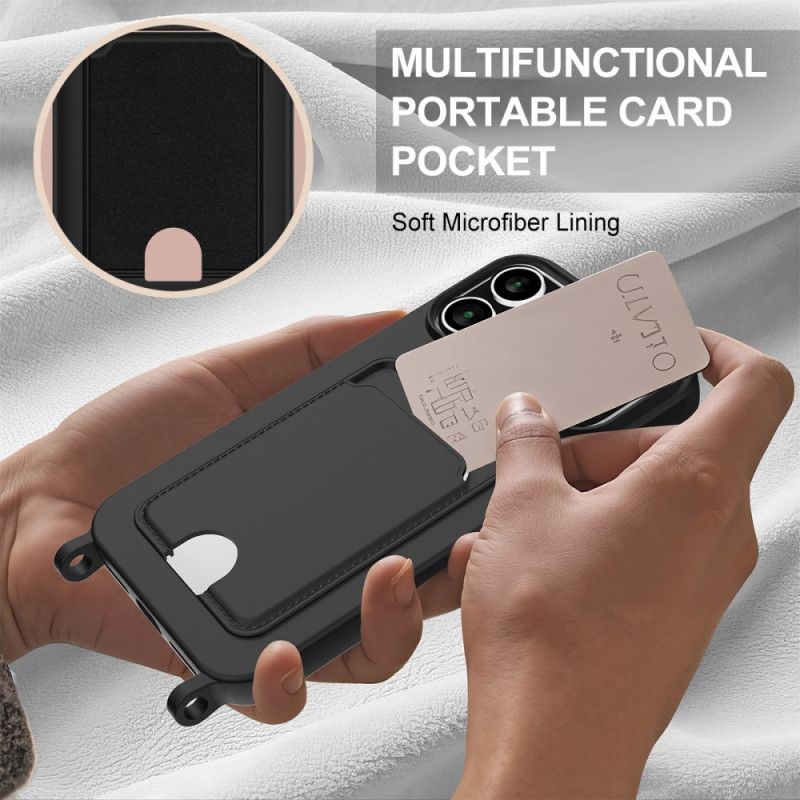 Deksel iPhone 17 Pro Mobildeksel Kortholder Med Snor