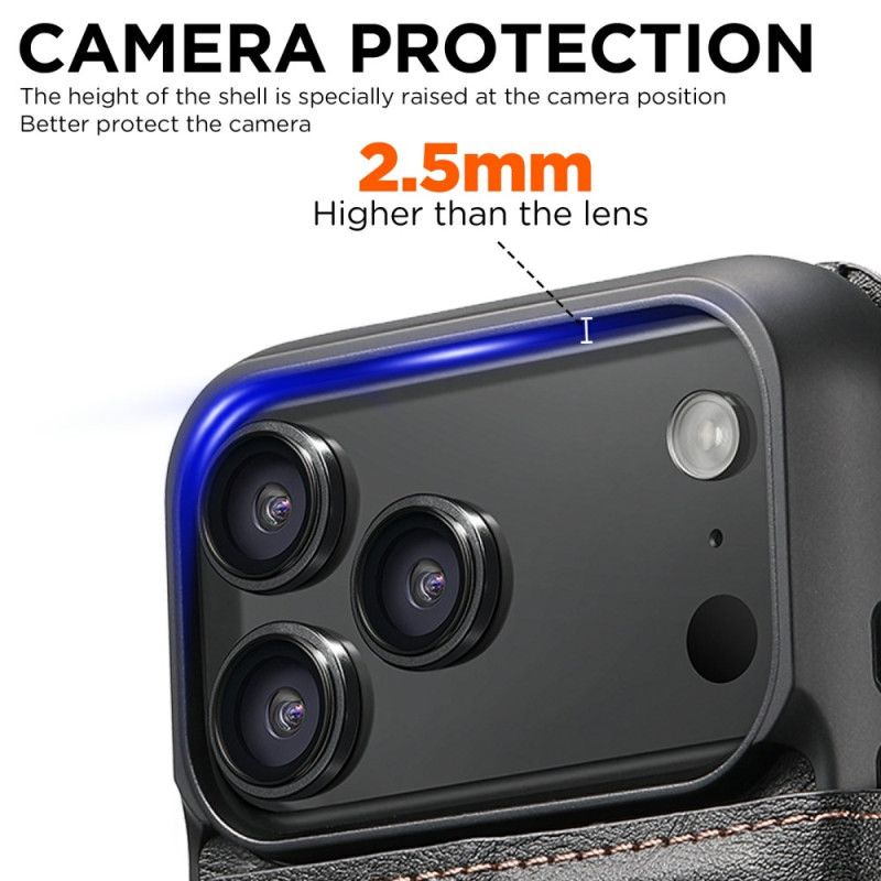 Folio Deksel iPhone 17 Pro Magnetisk Med Avtakbart Retro-etui