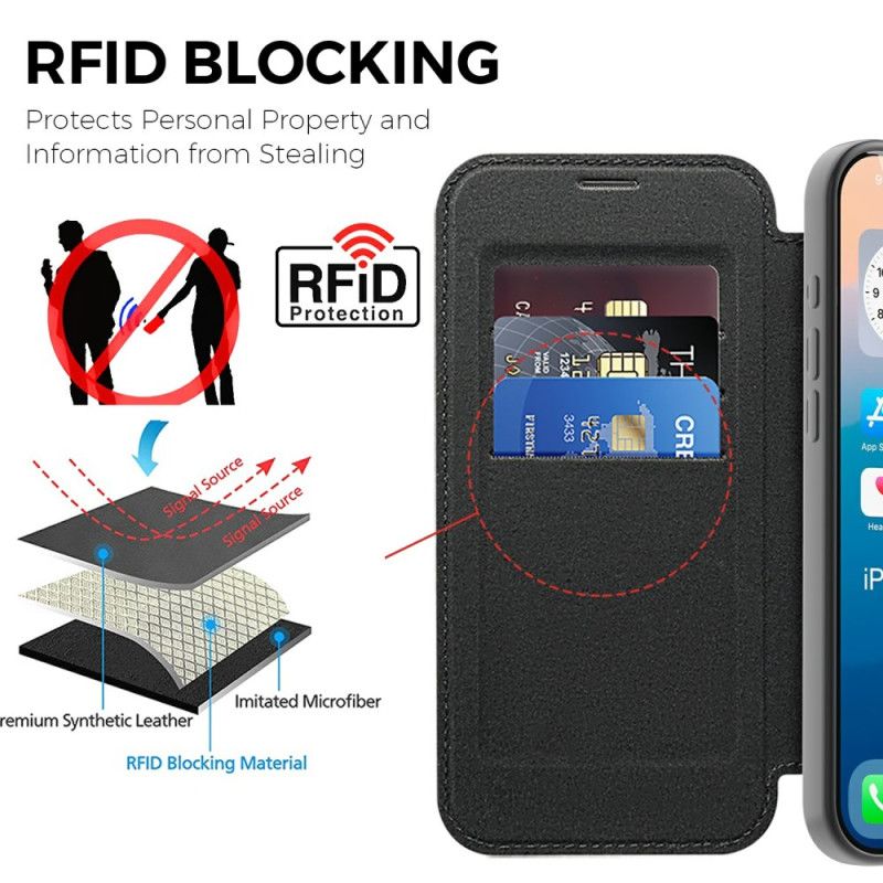 Folio Deksel iPhone 17 Pro Magsafe-kompatibel Med Rfid-blokkering Beskyttelse Deksel
