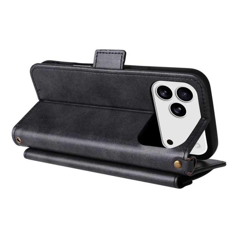 Folio Deksel iPhone 17 Pro Retro Lommebok Med Skulderstropp Beskyttelse Deksel