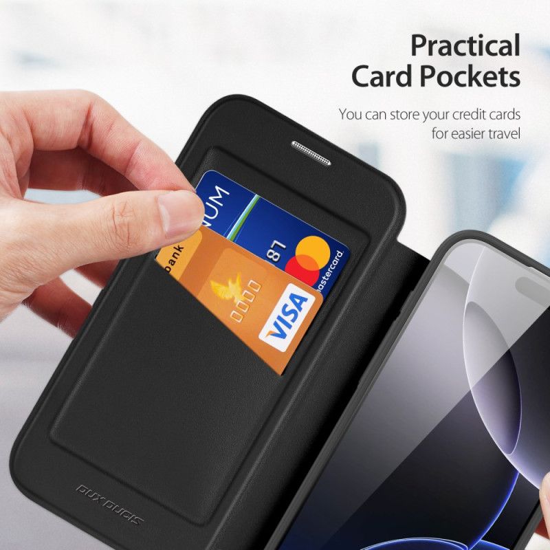 Folio Deksel Lær iPhone 17 Pro Dux Ducis X Pro-seriens Deksel