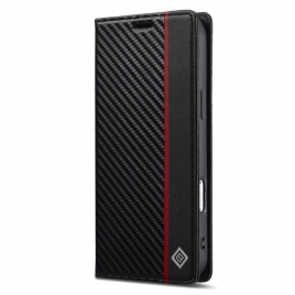 Folio Deksel Lær iPhone 17 Pro Mobildeksel Lc.imeeke Karbonfiber