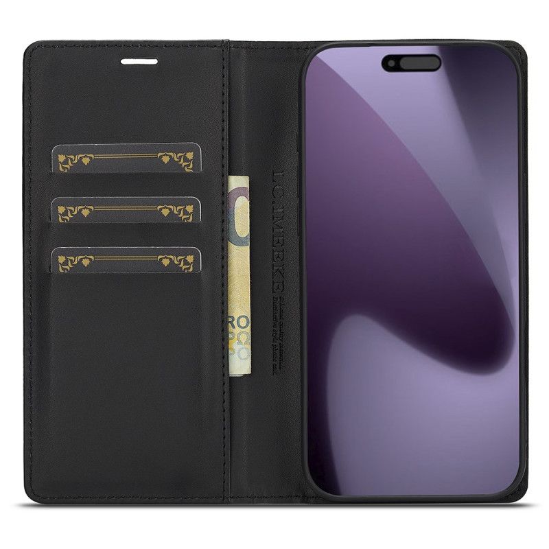 Folio Deksel Lær iPhone 17 Pro Mobildeksel Lc.imeeke Karbonfiber