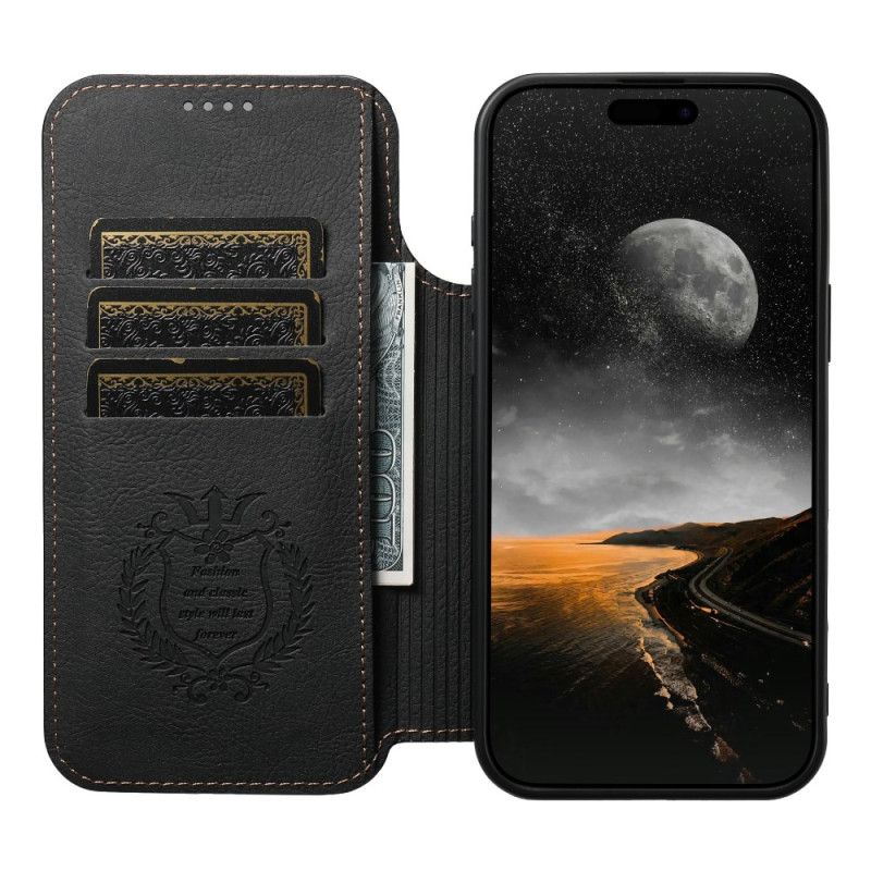 Folio Deksel Lær iPhone 17 Pro Mobildeksel Magsafe-kompatibel Vintagedesign