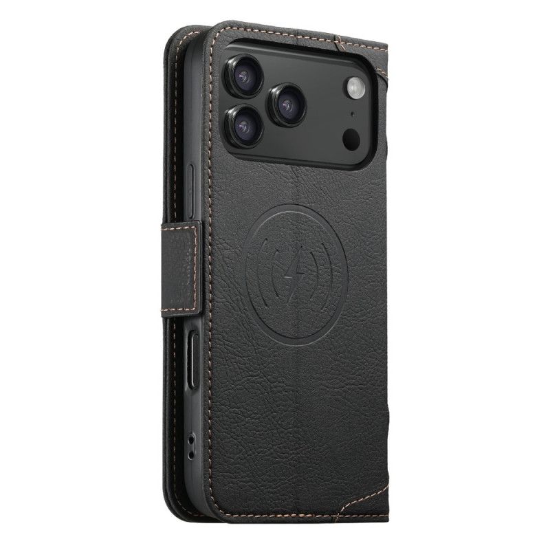 Folio Deksel Til iPhone 17 Pro Magsafe-kompatibelt Litchi-tekstur